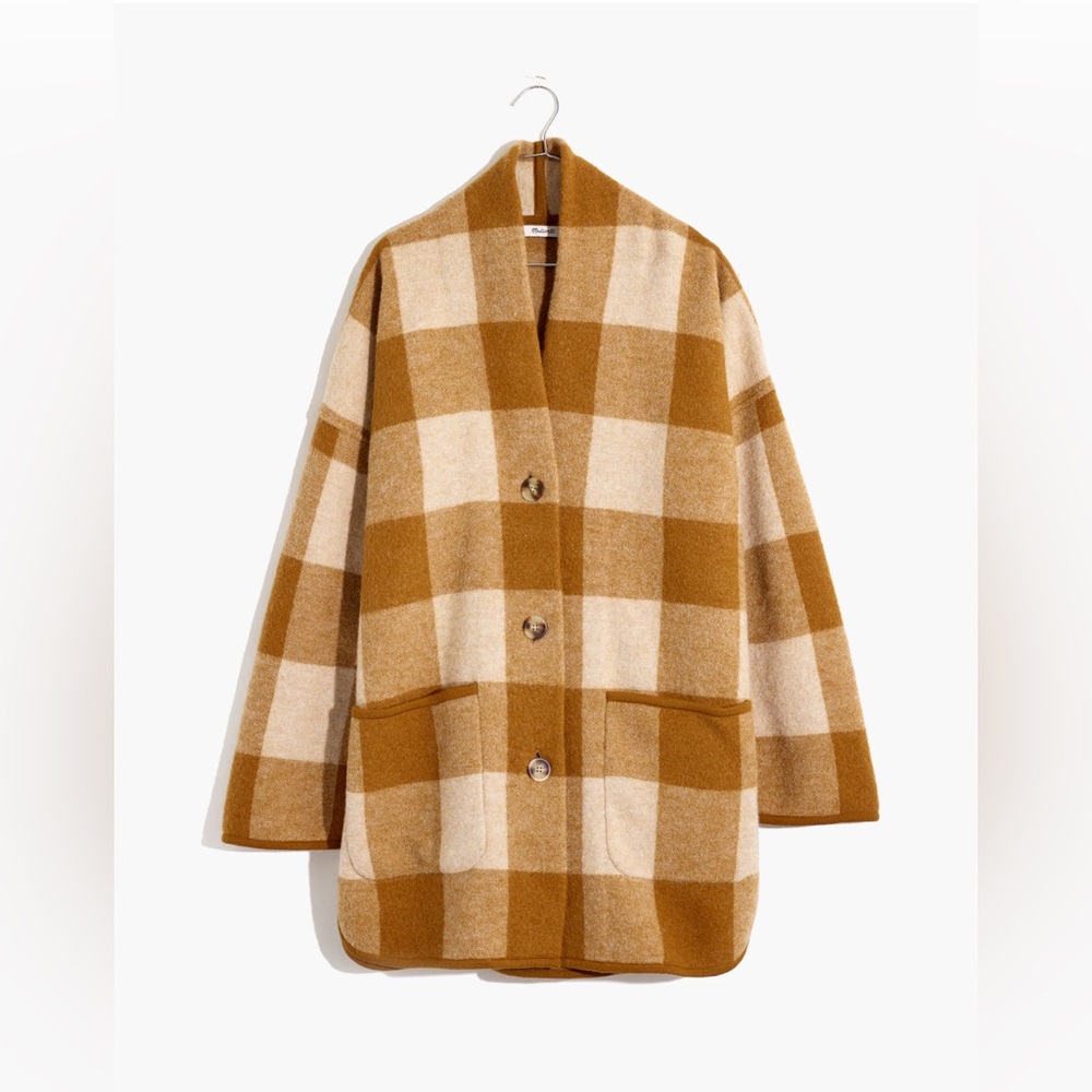 Madewell buffalo check sweater coat